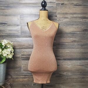 Ark & Co Strapless Bodycon Gold Glitter Sparkle Party Dress